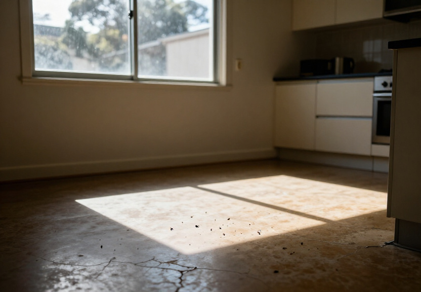 Cockroach infestation in a Gymea kitchen before treatment